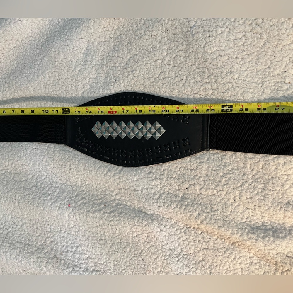 Vintage Retro Stretch Black Studded Women's Belt - Picture 8 of 10